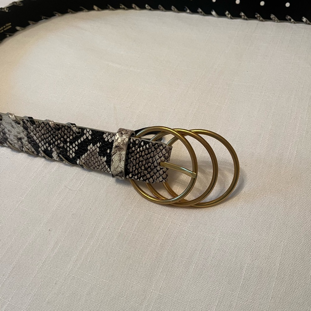 CAbi Serpent Belt with Gold Double Ring Buckle - Picture 5 of 5